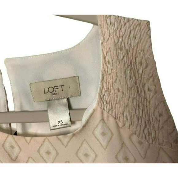 Loft Ladies Sleeveless Shift Diamond Pattern Sleeveless Pastel Dress Size XS - Picture 7 of 7